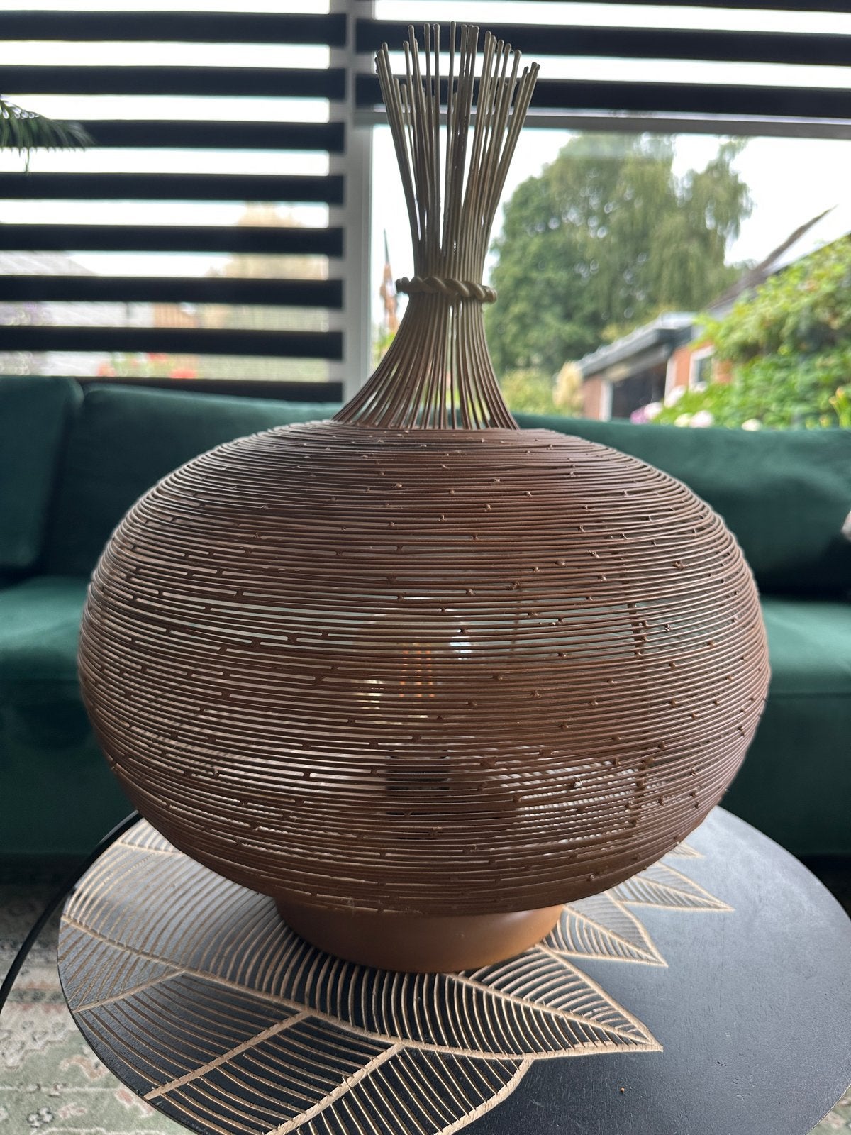 Unieke tafellamp, sfeerlamp, bruin, E27 fitting, Ophalen, Met schakelaar, Overige merken, E27 (groot)