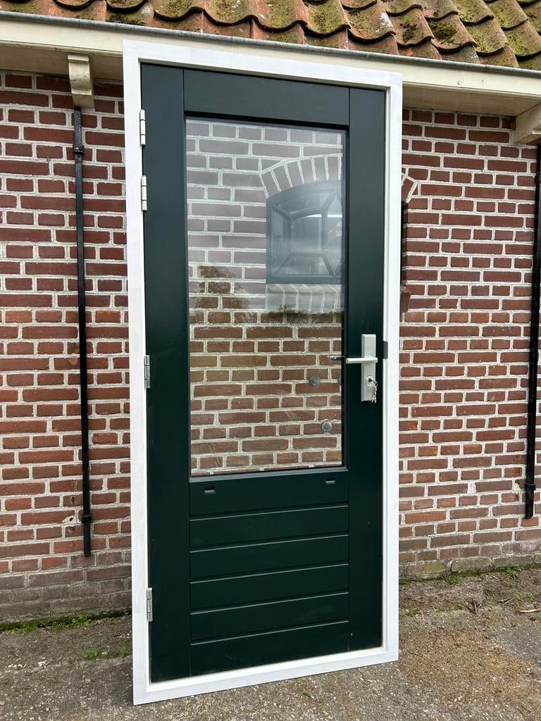 Nieuw kozijn met nieuwe deur 93,5x209cm., Deurkozijn, Nieuw, 150 tot 225 cm, Inclusief glas