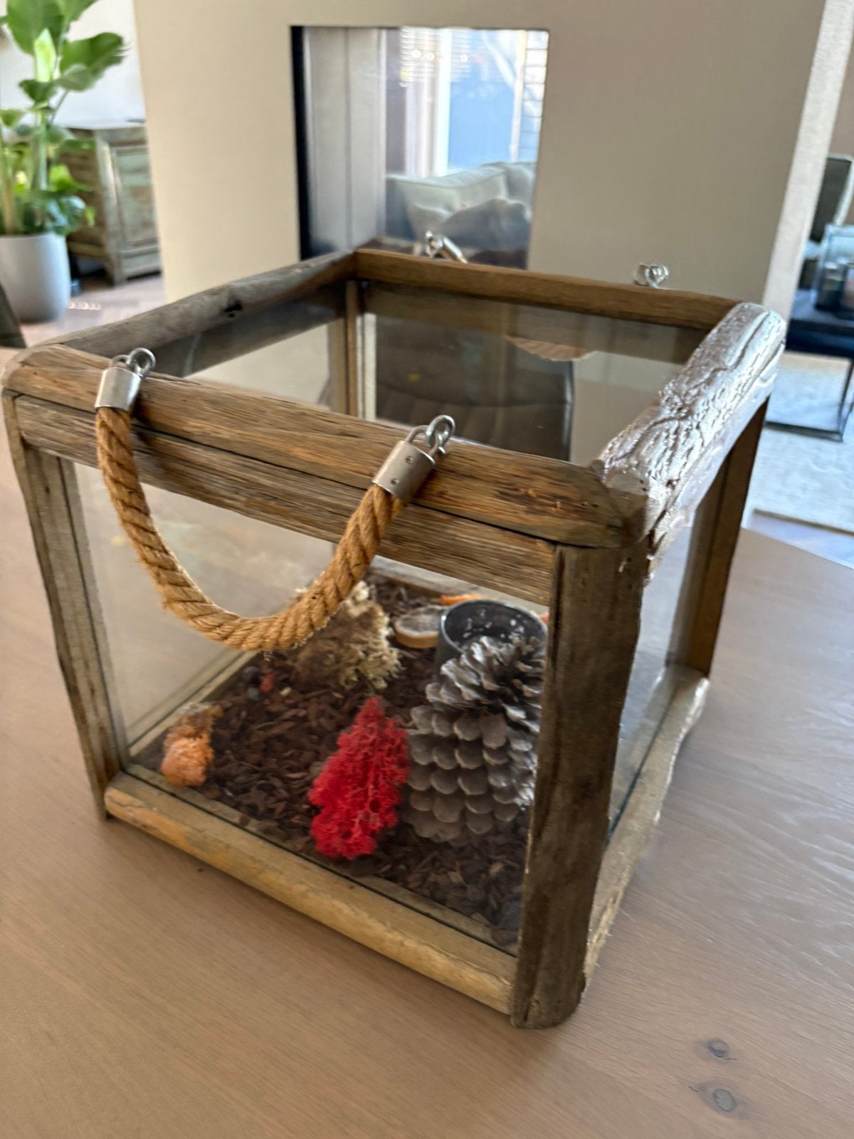 Ptmd flazen kubus met drift wood, Huis en Inrichting, Ophalen, Zo goed als nieuw