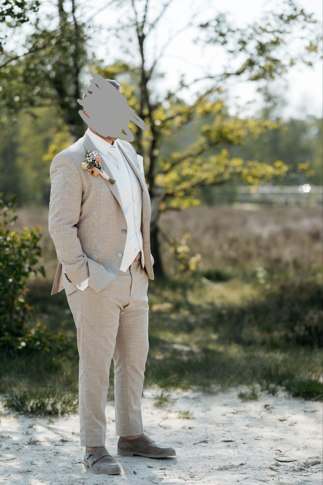 BOSS Trouwpak - Beige - Maat 54 (L), Maat 52/54 (L), BOSS, Beige, Ophalen of Verzenden
