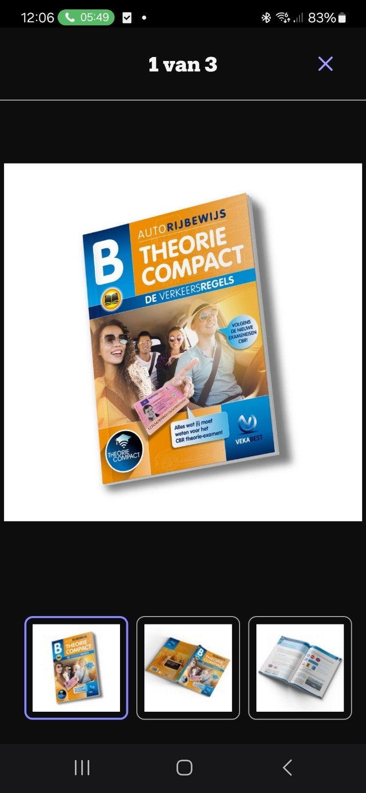 Auto Theorieboek Compact 2026 - CBR Rijbewijs B Theorie, Ophalen of Verzenden, Zo goed als nieuw, Overige niveaus, VekaBest Verkeerseducatie