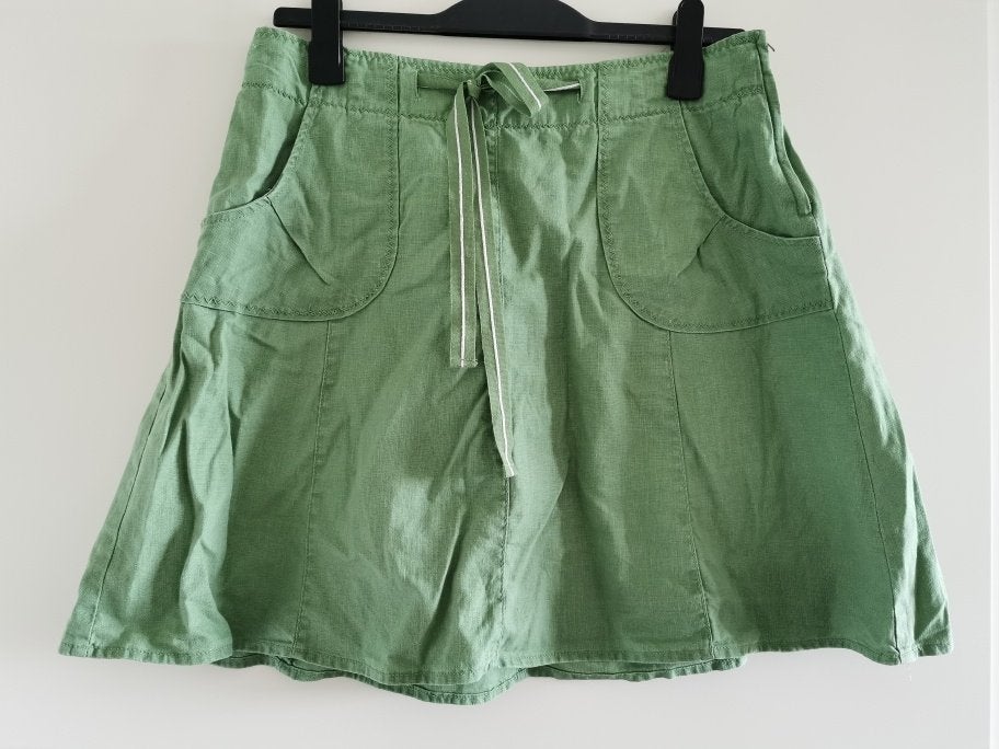 Groene linnen katoen korte rok. LOGG Mt 42. ZGAN Appelgroen, Kleding | Dames, Zwart, Maat 42/44 (L), Ophalen of Verzenden, Zo goed als nieuw