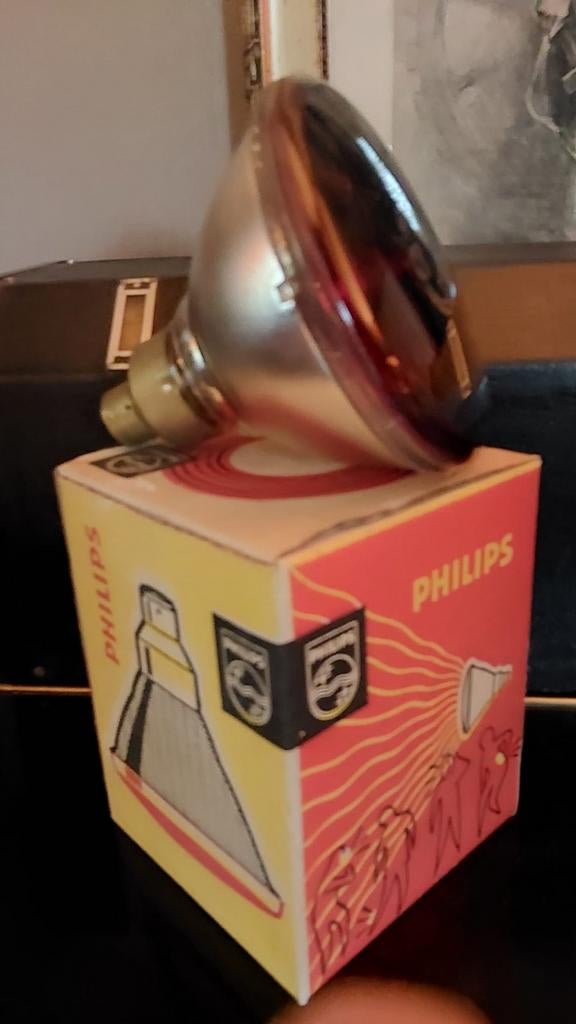 Vintage Jaren 70 Philips Infrarood Warmtelamp in doos, Antiek en Kunst, Ophalen of Verzenden