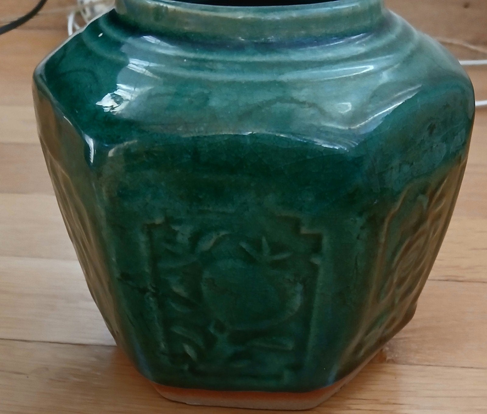 Antieke Grote Chinese Gemberpot Shiwan Groen Geglazuurd, Ophalen of Verzenden