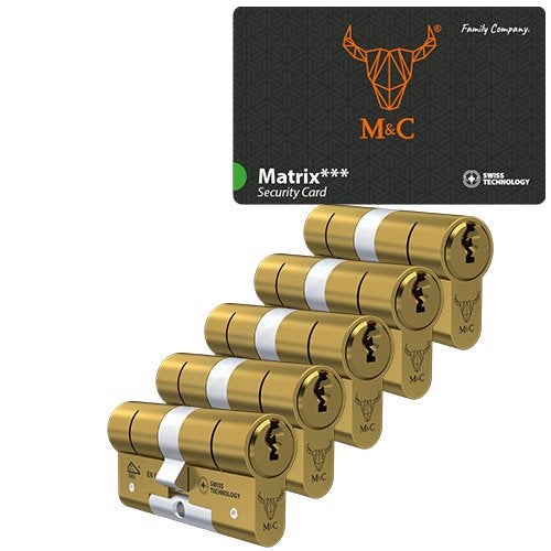 M&C Matrix messing cilinder 5x gelijksluitend SKG***, Niet ingevuld, Niet ingevuld, Niet ingevuld