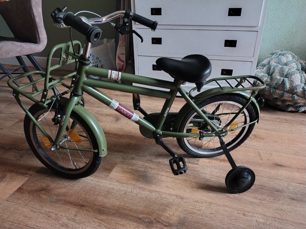 kinderfiets met zijwielen, Ophalen, Terugtraprem, Zijwieltjes, Gebruikt