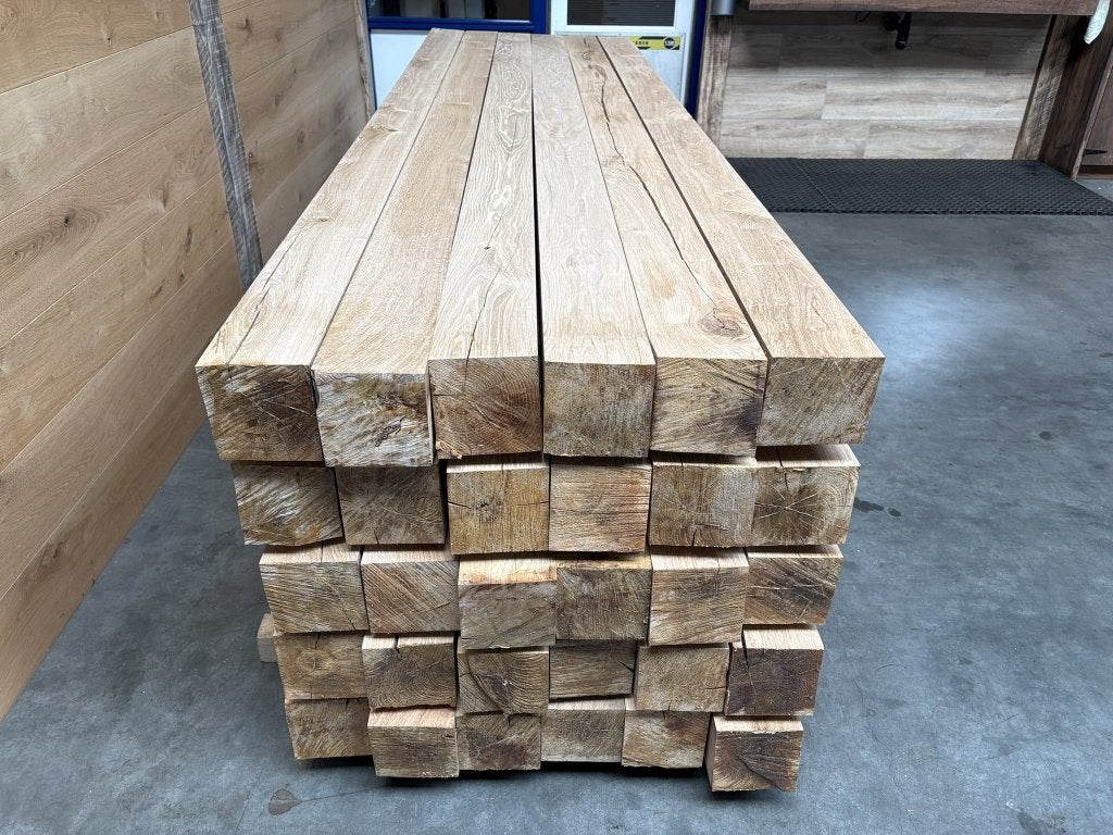 140x140 mm Geschaafde Eiken Balken  Duurzaam Constructiehout, Tuin en Terras, Ophalen of Verzenden, Nieuw, Palen