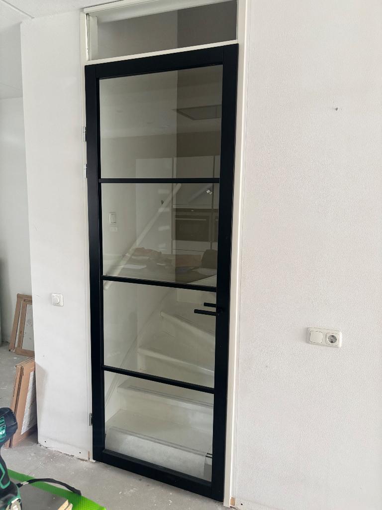Binnendeur met glas, Doe-het-zelf en Verbouw, Deuren en Horren, Ophalen, 80 tot 100 cm, Binnendeur, Zo goed als nieuw