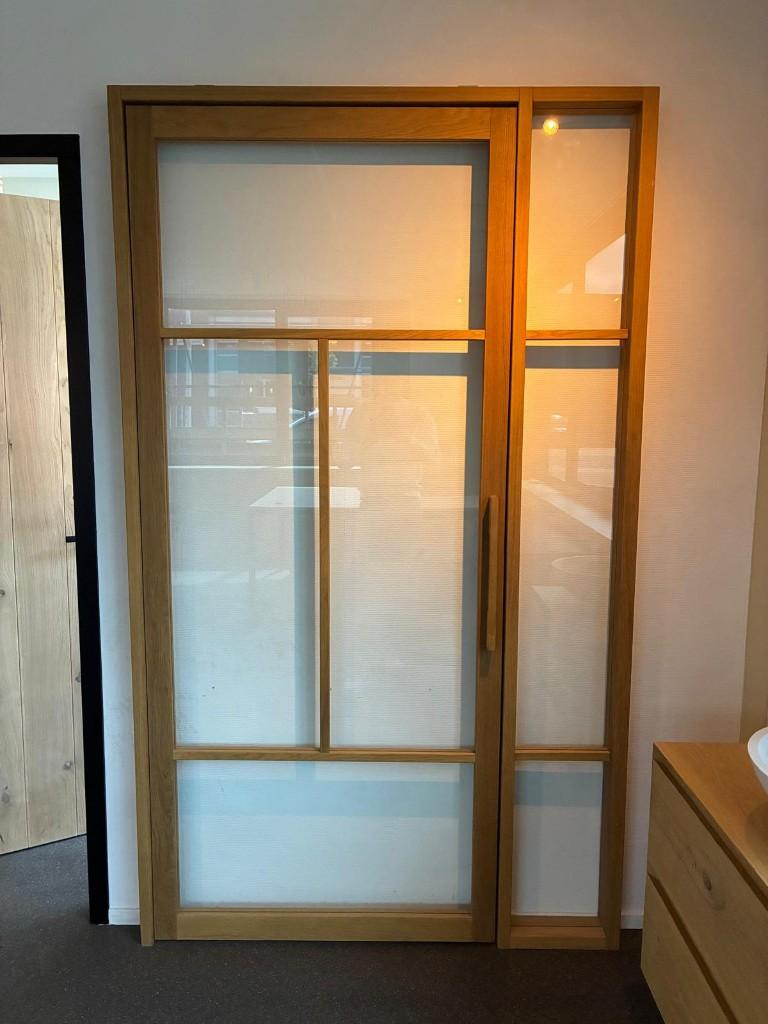 eiken design deur – showroommodel – topkwaliteit, Ophalen, Binnendeur, Zo goed als nieuw, Glas