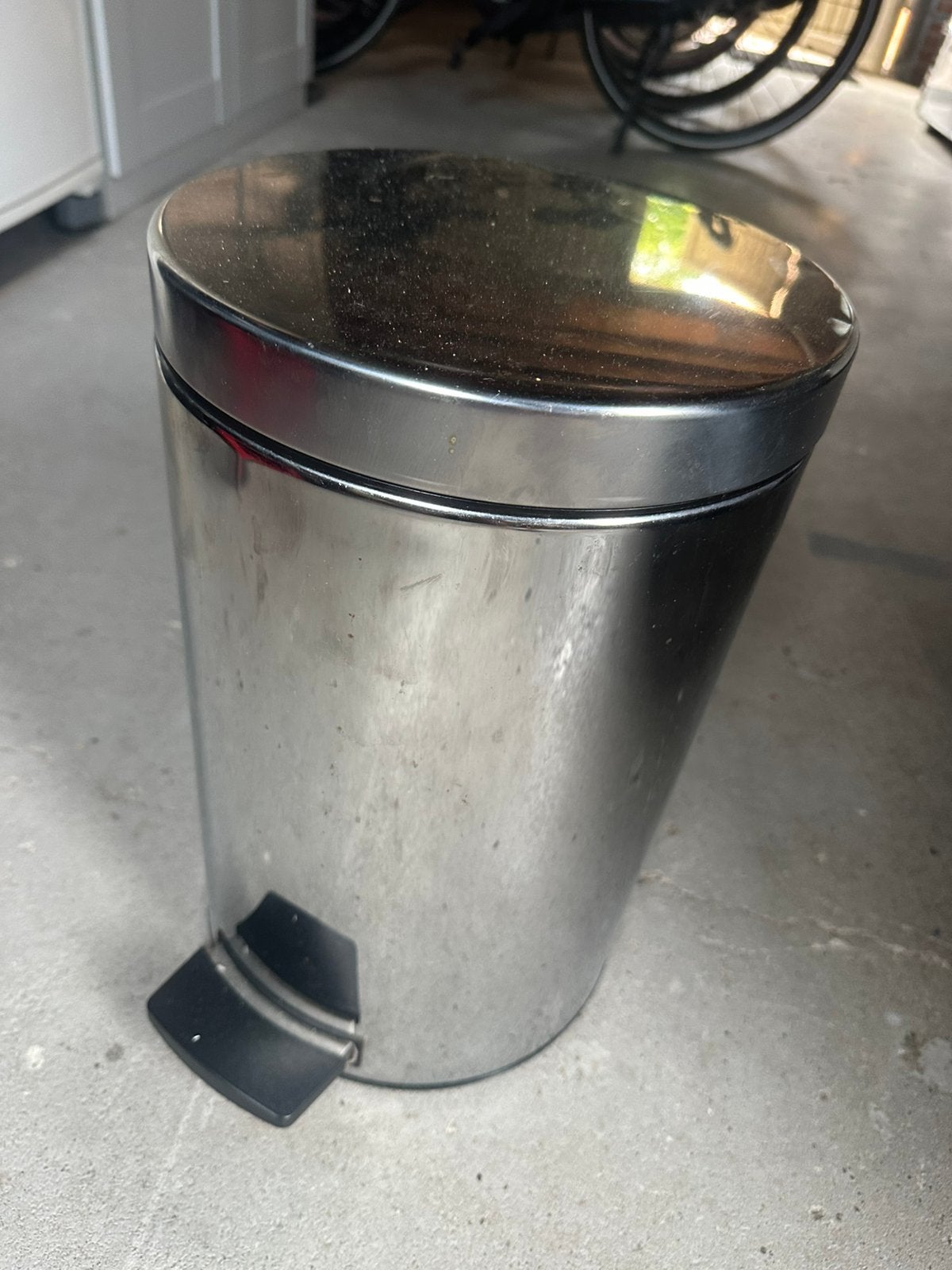 Brabantia chroom prullenbak of pedaal emmer, Ophalen, Zo goed als nieuw, Rvs