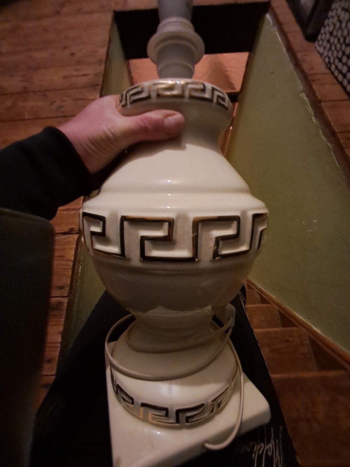 Versace stijl tafellamp zonder kap, Ophalen, Gebruikt