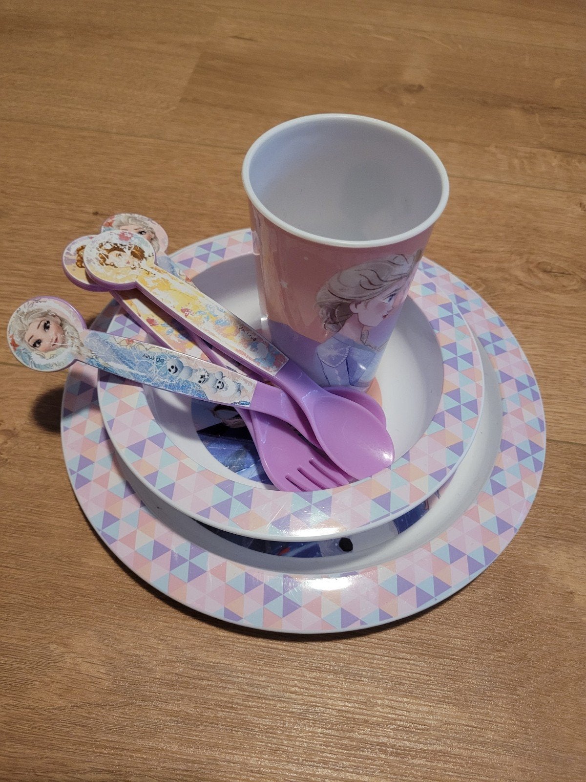 Frozen Eetset: Bord, Kom, Beker & Bestek - Anna & Elsa, Ophalen of Verzenden, Gebruikt