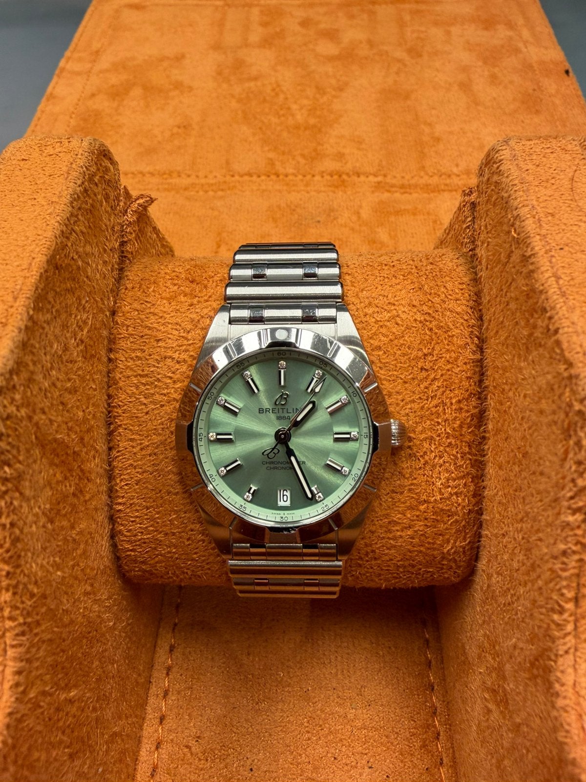 Breitling chronomat 32mm dames, Sieraden, Tassen en Uiterlijk, Horloges | Dames, Ophalen, Zo goed als nieuw, Staal, Overige merken