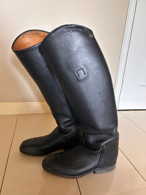 Leren paardrijlaarzen maat 41 met toebehoren, Ophalen, Gebruikt, Dressuur, Dames
