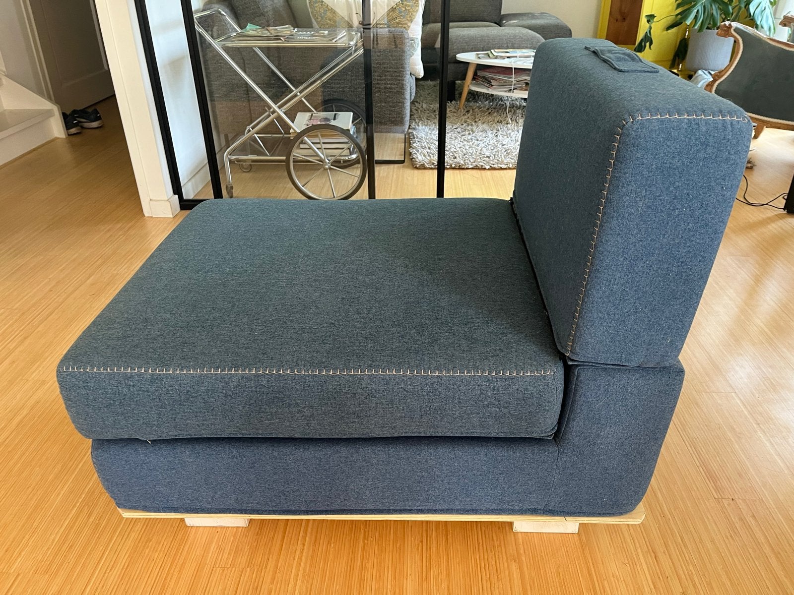 Compacte Slaapstoel - Ideaal voor kleine ruimtes, Ophalen, Gebruikt, Blauw, 200 cm