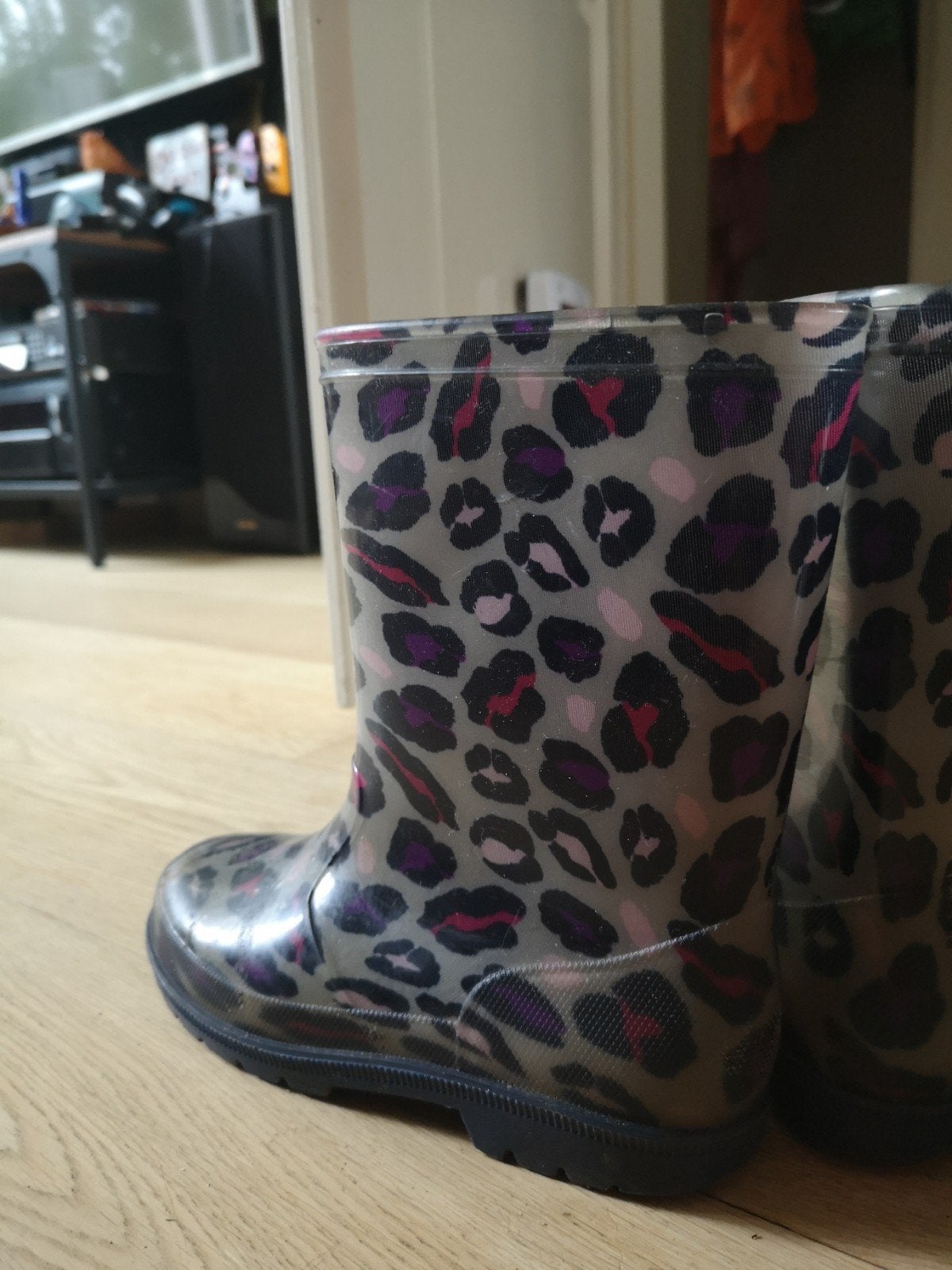 Leuke regenlaarzen met luipaardprint - Maat 35, Ophalen, Gedragen, Overige kleuren, Regenlaarzen