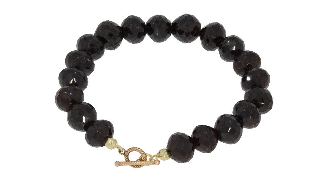 Granaat antieke armband fraai 14k gouden kapitel slot