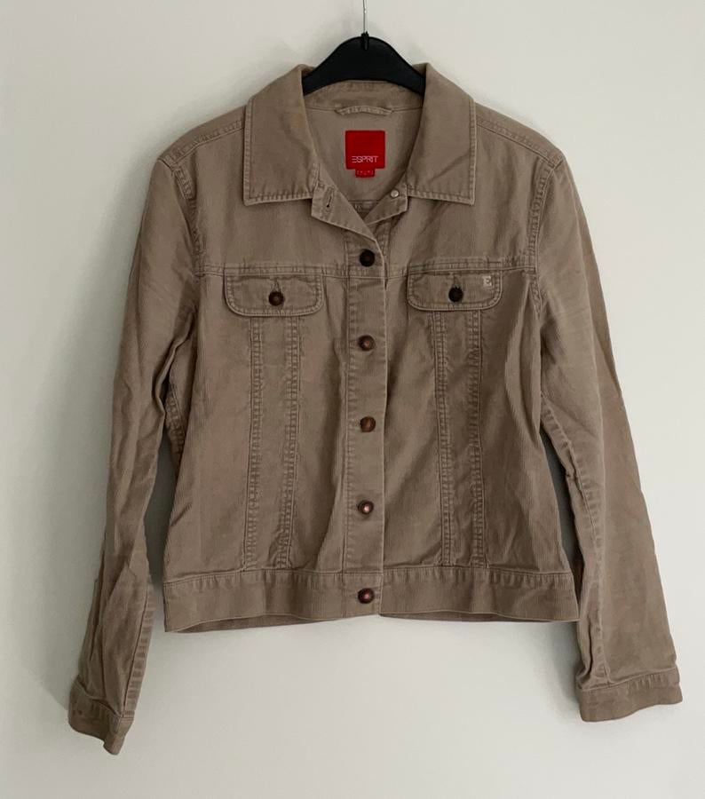 Esprit corduroy jasje beige zand camel maat L vintage, Maat 38/40 (M), Beige, Ophalen of Verzenden, Zo goed als nieuw