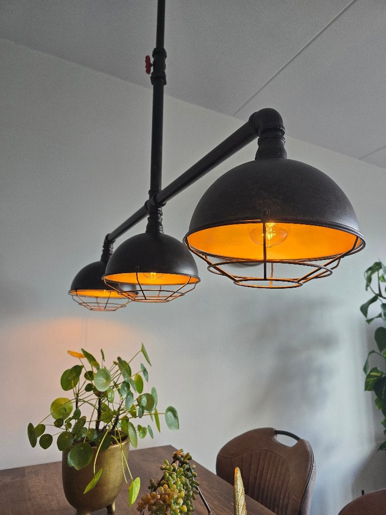 Eetkamerlamp, Ophalen, Zo goed als nieuw, Metaal, 75 cm of meer