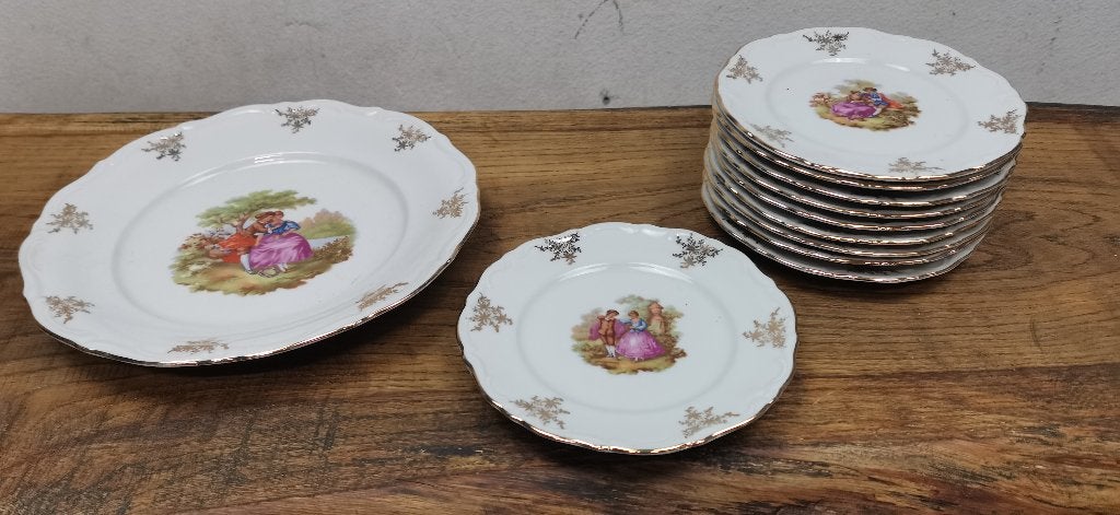 partij servies borden-bordjes, Ophalen, Overige materialen, Gebruikt, Vintage