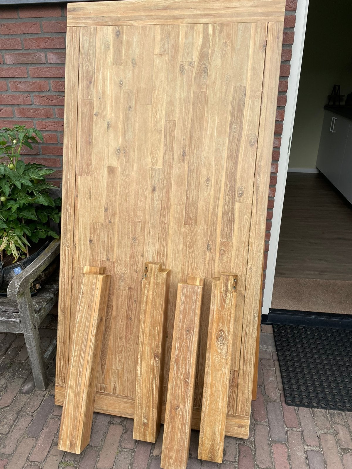Eettafel hout 180x90, Ophalen, 50 tot 100 cm, Zo goed als nieuw, 150 tot 200 cm