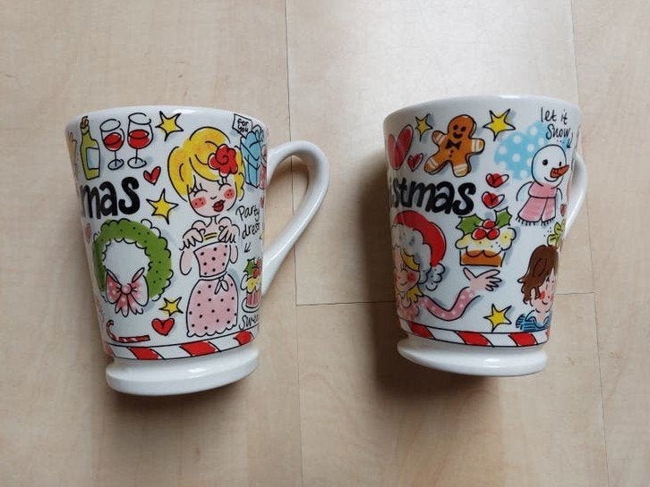 Twee Blond Amsterdam kerstmokken, Ophalen, Zo goed als nieuw, Aardewerk