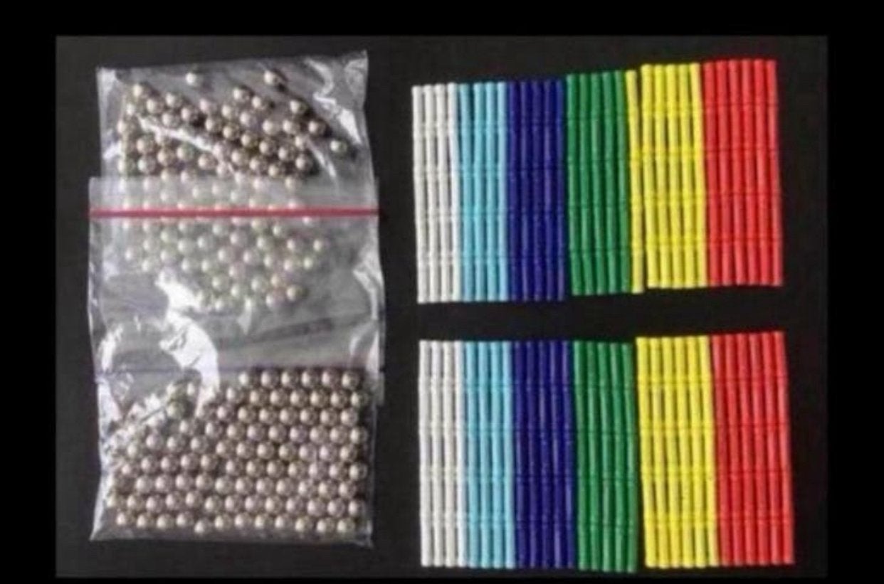 Xmag set 150 magneetstaafjes en 75 balletjes, Ophalen of Verzenden, Zo goed als nieuw, Potlood of Stift