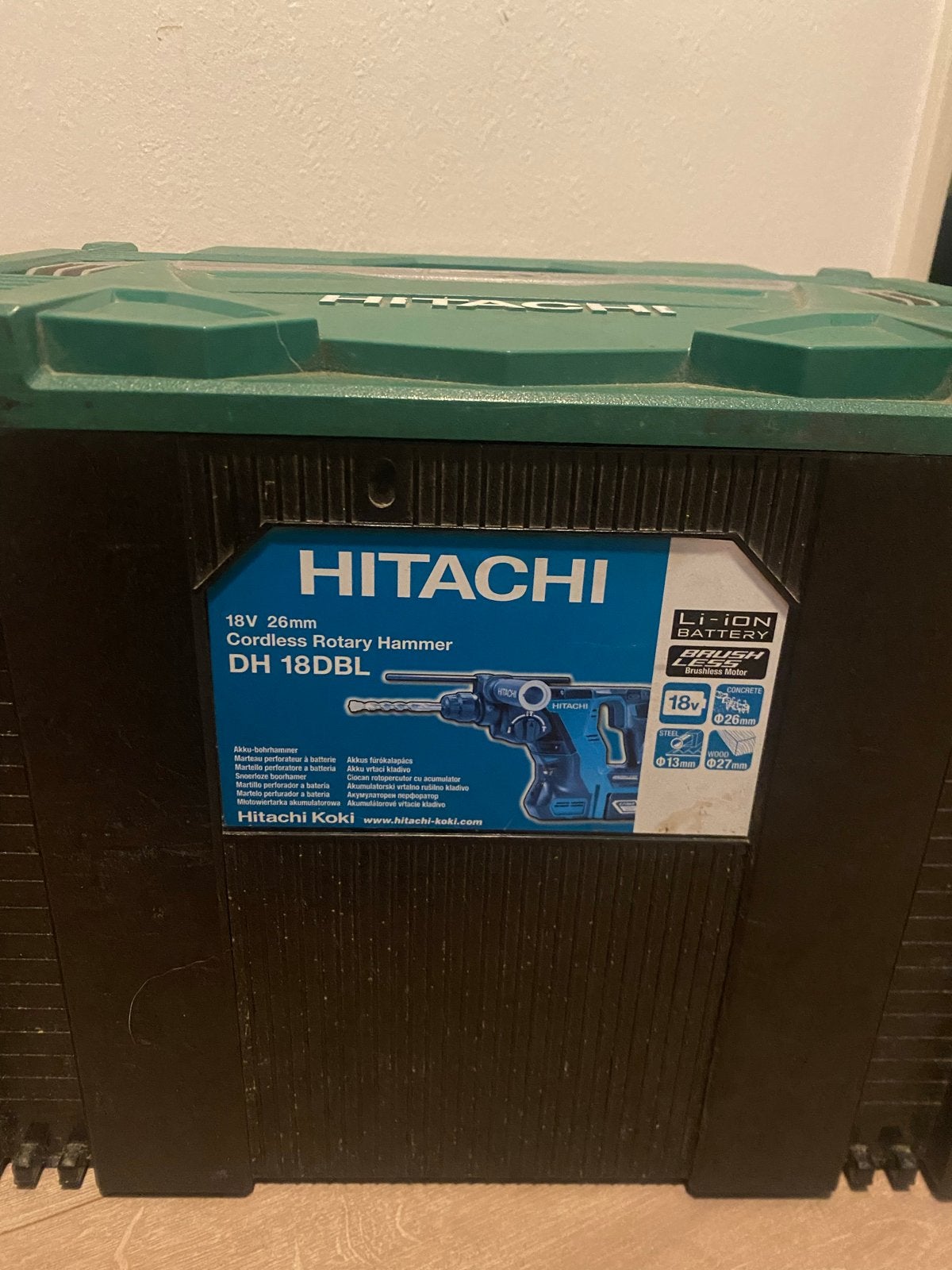 Hitachi DH18DBL Boorhamer 18V - Krachtig en Draadloos, Ophalen, Boor- en/of Breekhamer, Klopboormechanisme, Gebruikt
