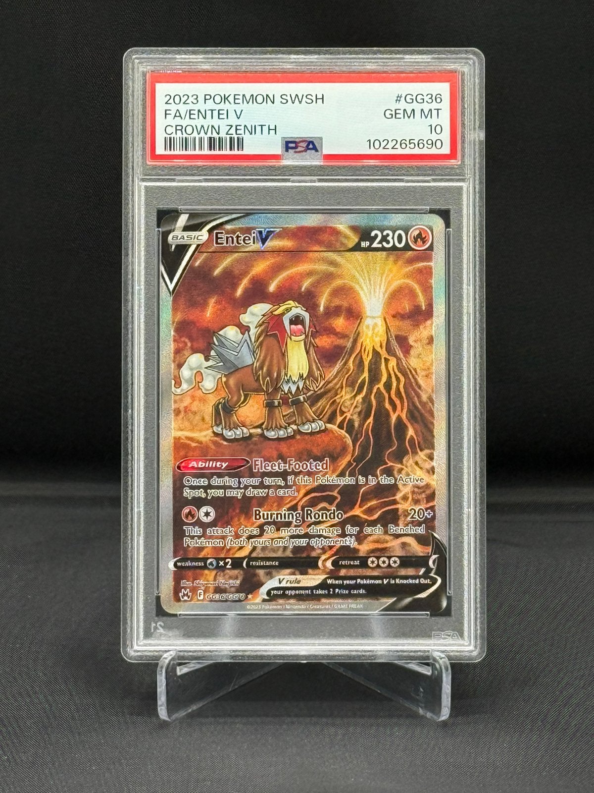 Entei V GG36/GG70 (PSA 10) ~ Crown Zenith, Ophalen of Verzenden, Nieuw, Losse kaart
