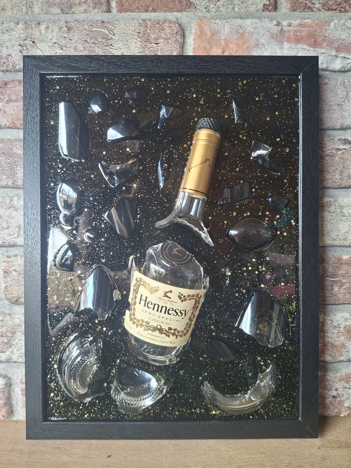 Hennessy fles verwerkt in een lijst met Epoxy, Huis en Inrichting, Ophalen of Verzenden, Nieuw