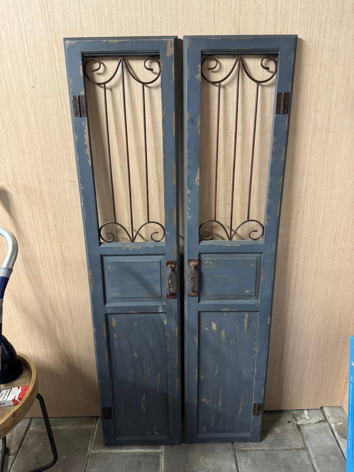 Mooie set decoratieve luiken / wandpanelen met smeedijzer, Ophalen, Zo goed als nieuw