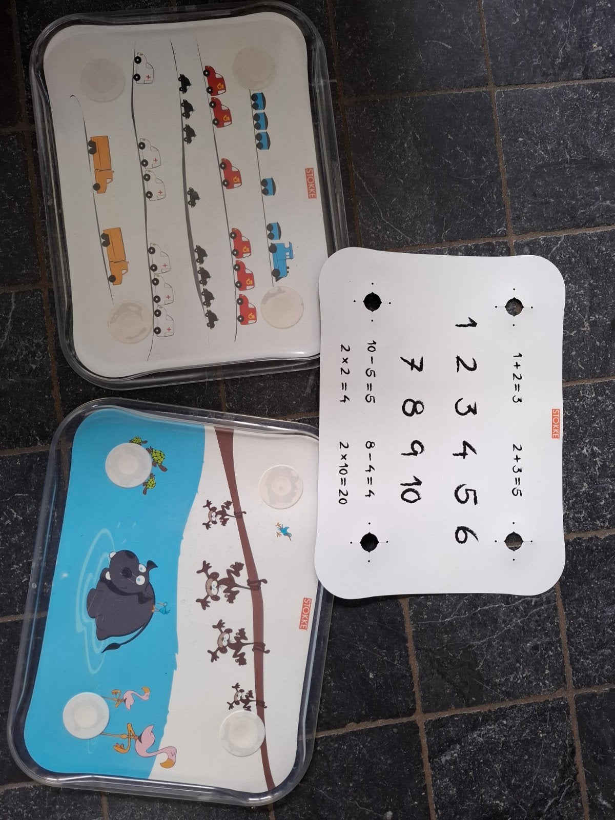 Stokke Table Top placemat set (2+1 extra matje), Ophalen, Gebruikt