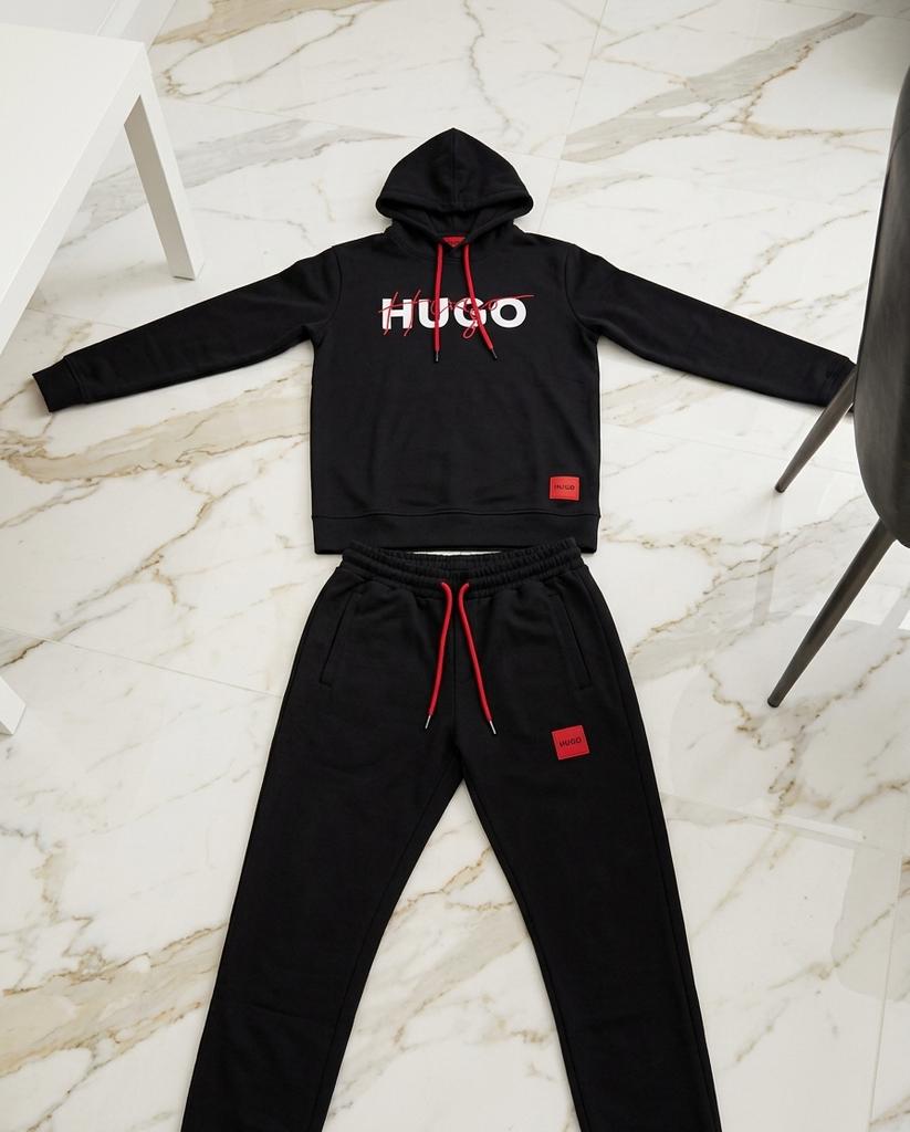 Hugo Boss Trainingspak Zwart/Rood Maat M, Ophalen of Verzenden, Zo goed als nieuw, Maat 48/50 (M), Zwart