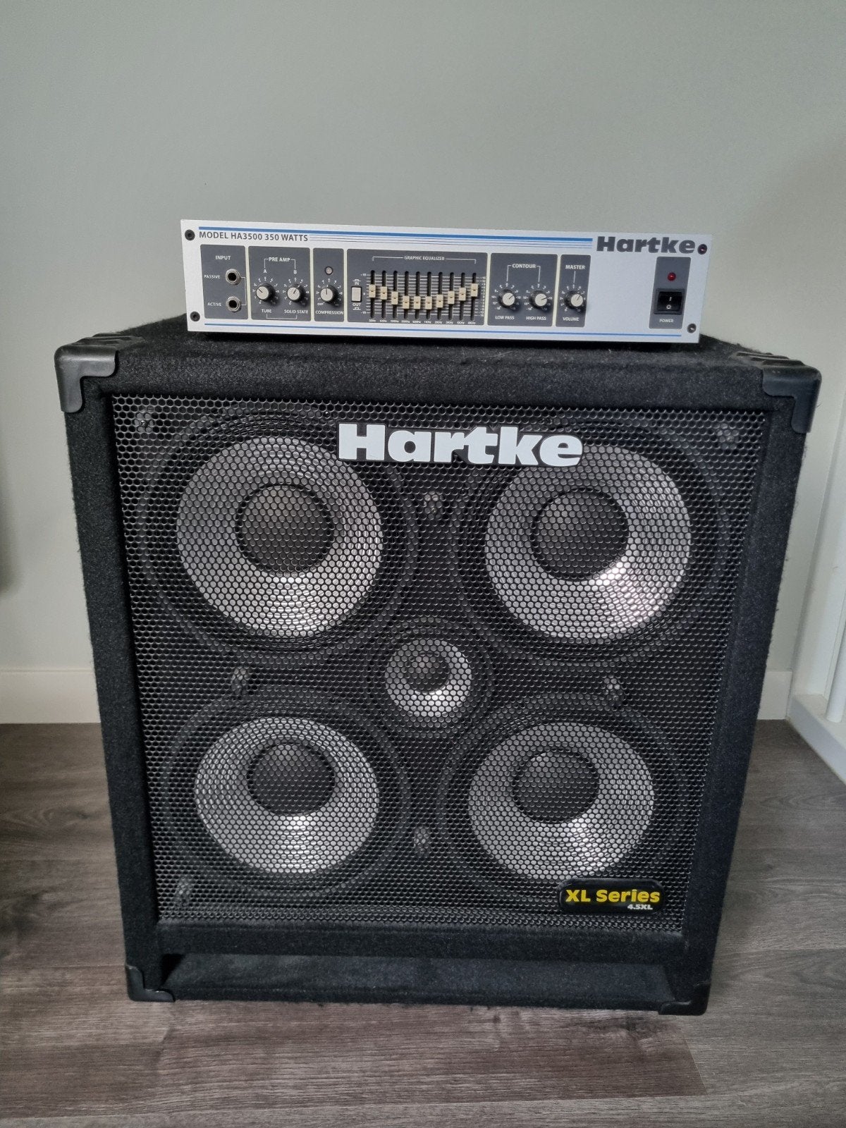 Hartke HA3500 basversterker met 4x10 XL Series cabinet, Ophalen, Gebruikt, Basgitaar, 100 watt of meer