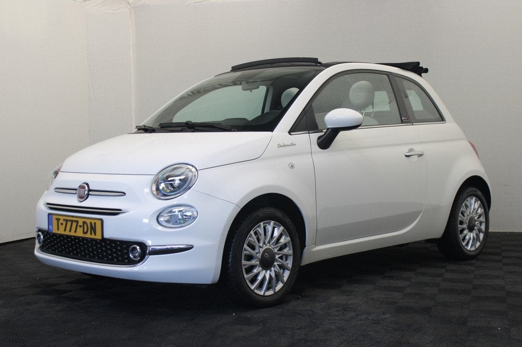 Fiat 500C 1.0 Hybrid Dolcevita (bj 2022), Cabriolet, 4 stoelen, Leder en Stof, Wit