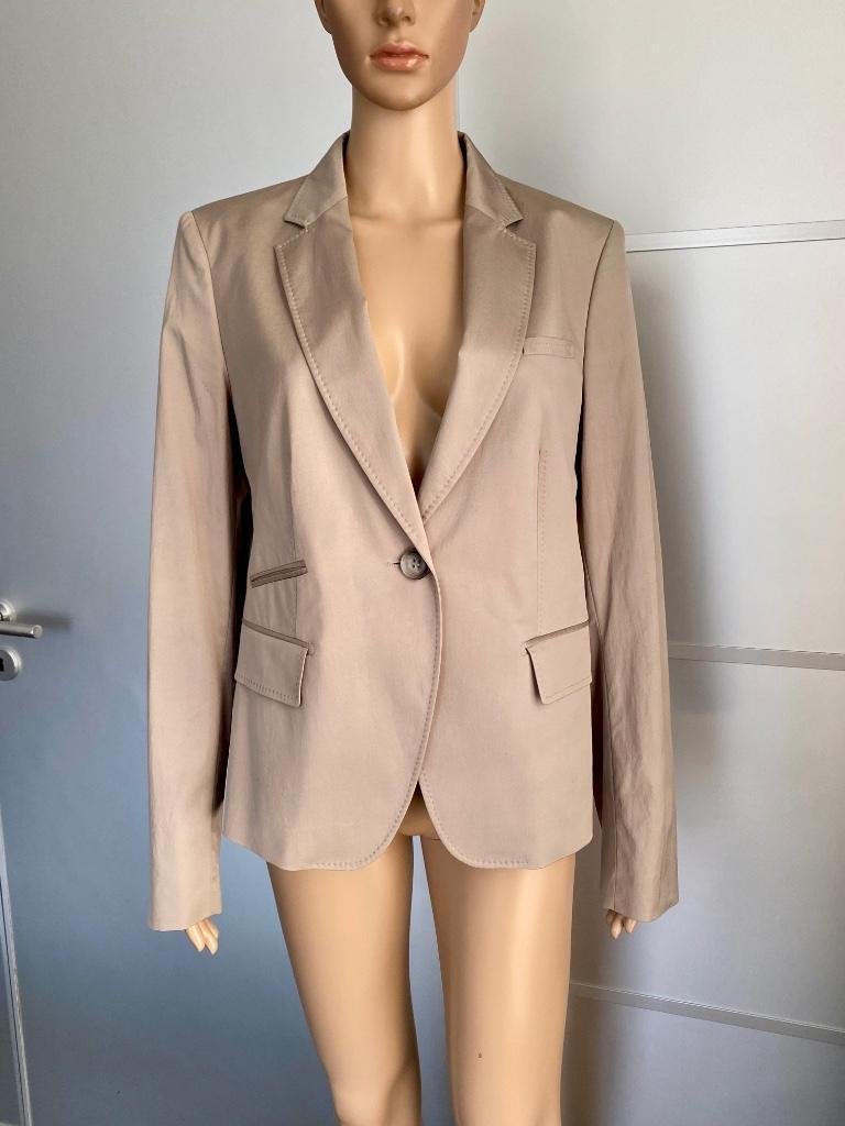 J191 Nieuw: Turnover maat 40=M jasje blazer colbert taupe, Kleding | Dames, Maat 38/40 (M), Beige, Nieuw, Jasje