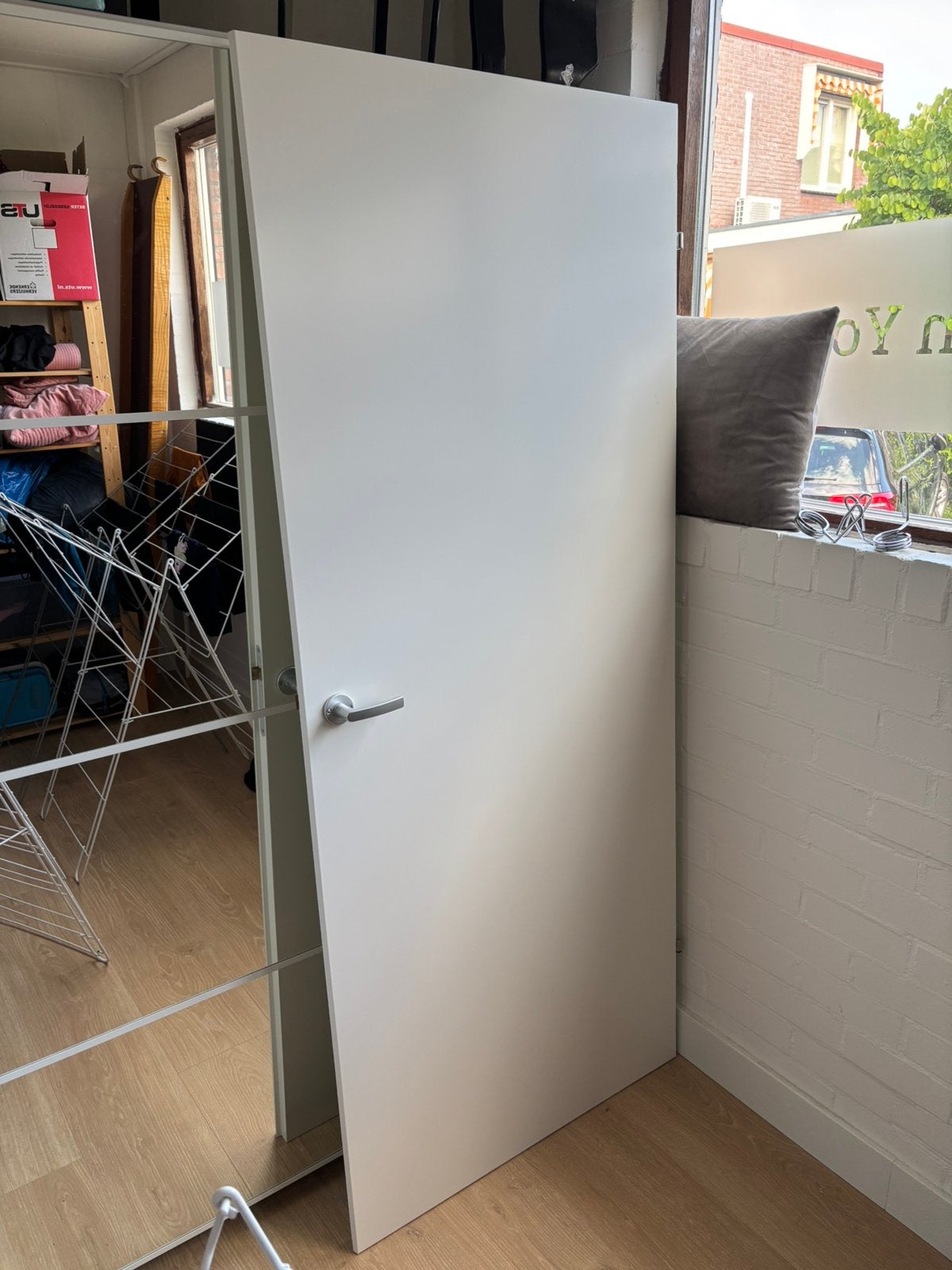 Binnendeur opdek 83 x 201,5 rechtsdraaiend, Ophalen, 80 tot 100 cm, Binnendeur, Zo goed als nieuw