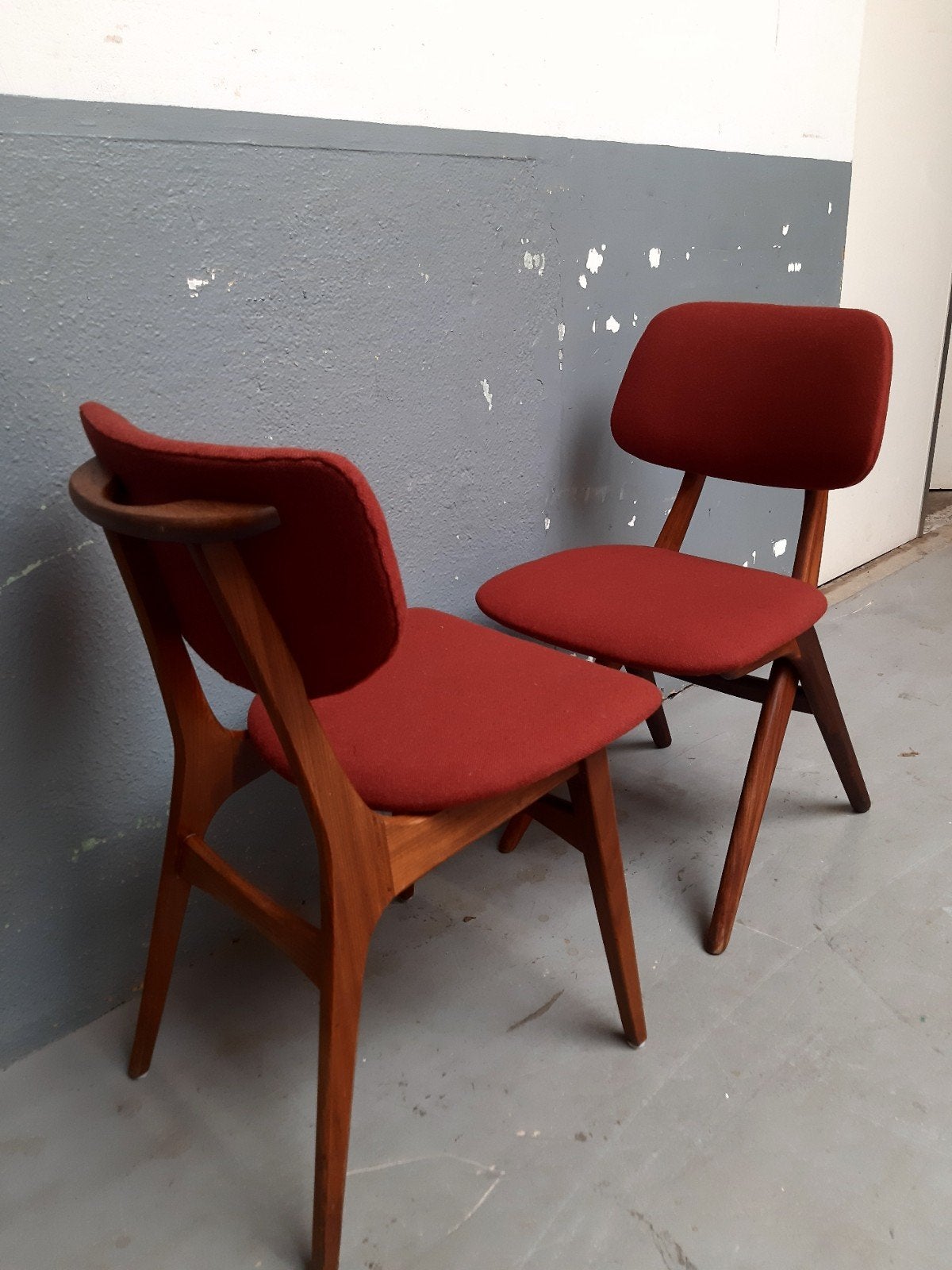 Scissor chair en vintage eetkamer stoel, Huis en Inrichting, Stoelen, Ophalen, Twee, Bruin, Midcentury modern design