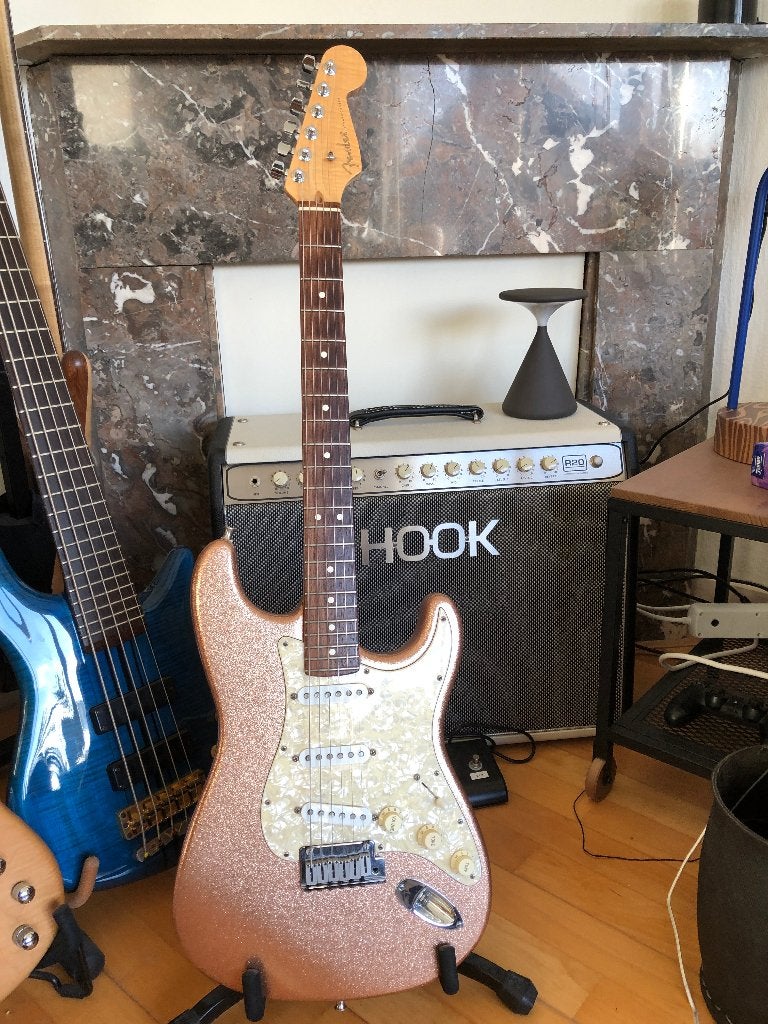 Fender Custom Shop Stratocaster 1993 - Red Holoflake, Ophalen, Gebruikt, Solid body, Fender