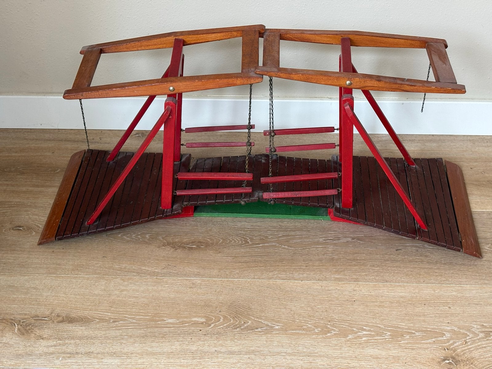 Vintage houten ophaalbrug speelgoed uit 1950 - 89 cm, Ophalen, Gebruikt, Jongen of Meisje