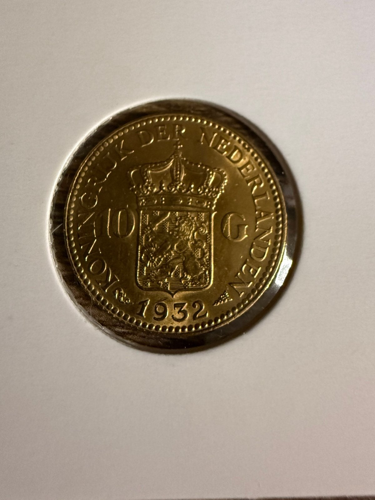Gouden tientje 1932 Wilhelmina, Koningin Wilhelmina, Losse munt, 10 gulden, Goud