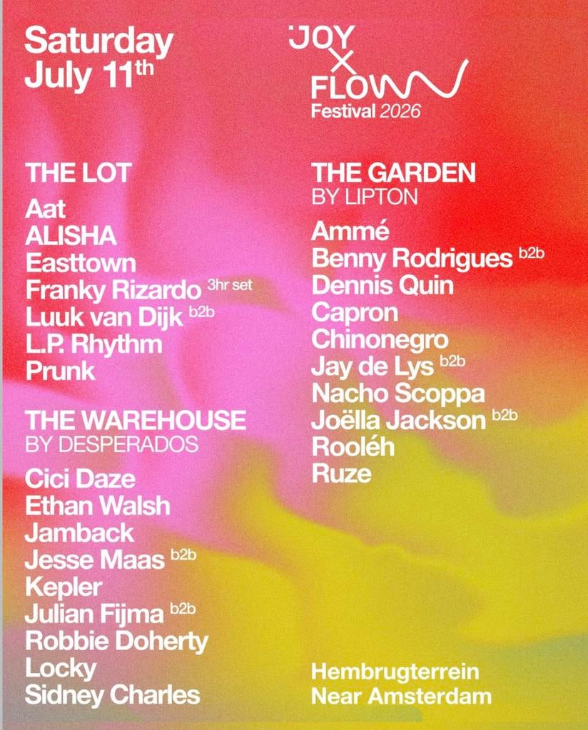 JOY X FLOW 2026, Tickets en Kaartjes, Eén persoon