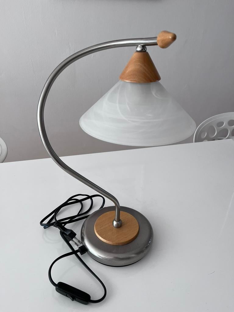 Prachtige vintage/retro tafellamp Massive Agostinelli!, Ophalen, Zo goed als nieuw, Glas