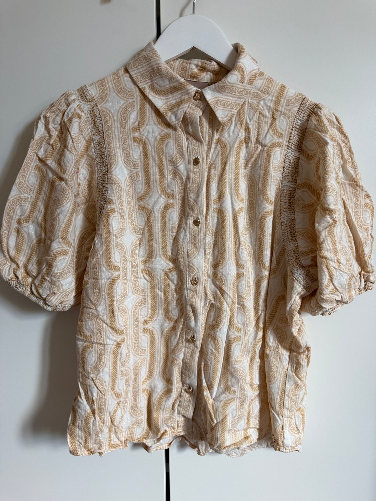 Josh V Carmen Blouse - Coconut - Maat S, Ophalen of Verzenden, Zo goed als nieuw, Maat 36 (S), Beige