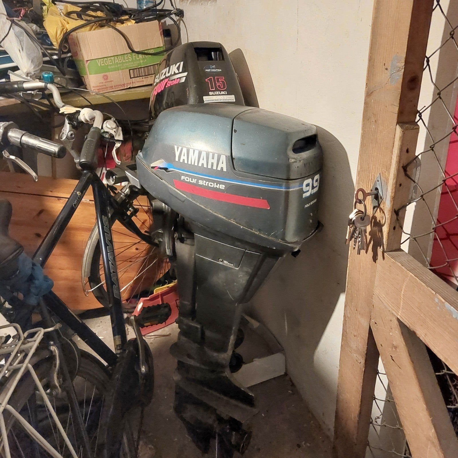 Goed onderhouden Yamaha 9.9 PK 4-takt b.b. motor langstaart, Watersport en Boten, Buiten- en Binnenboordmotoren, Ophalen, Gebruikt