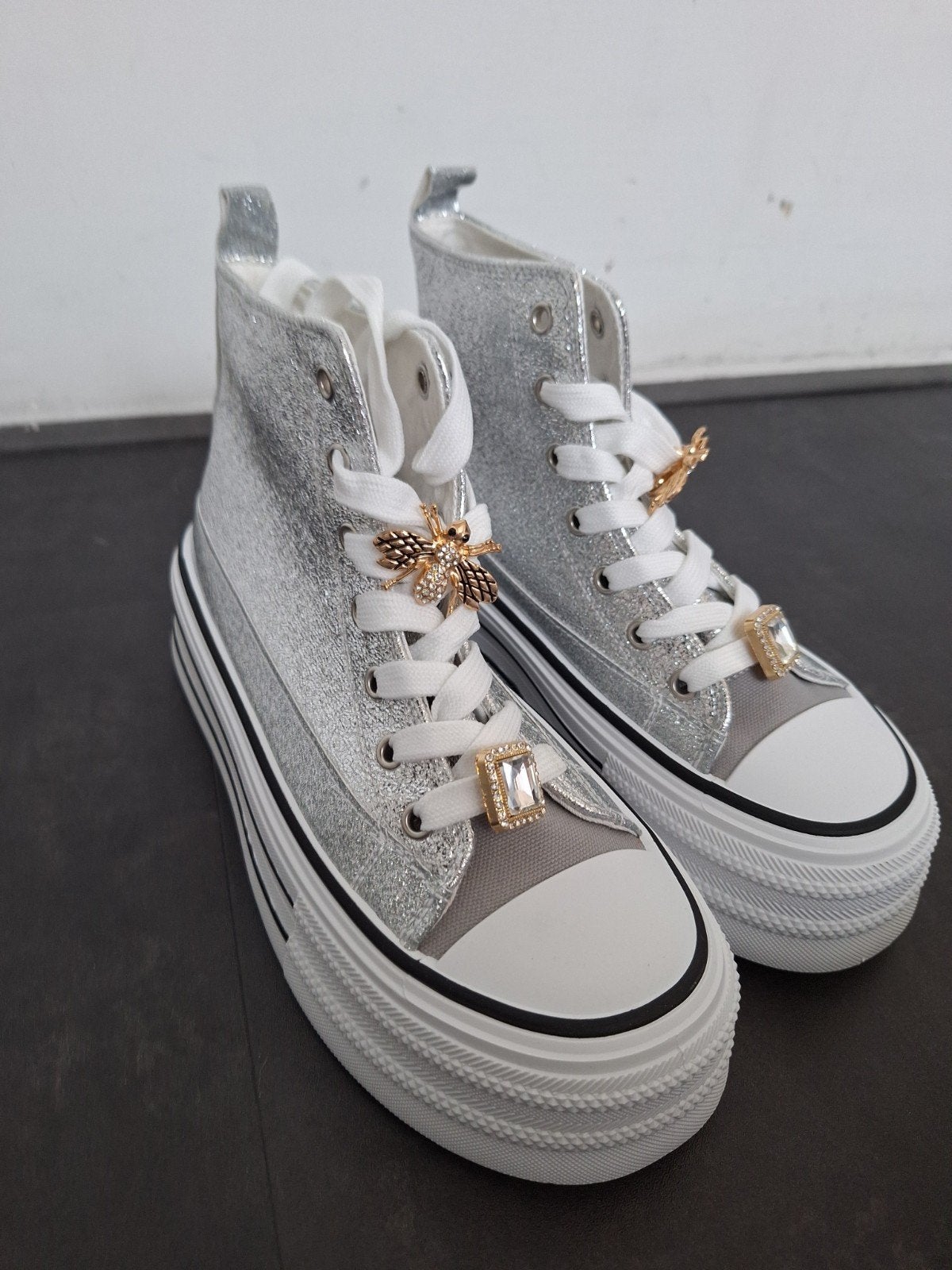 Glitterende sneakers met plateauzool - Maat 40, Ophalen of Verzenden, Nieuw, Overige kleuren, Sneakers of Gympen