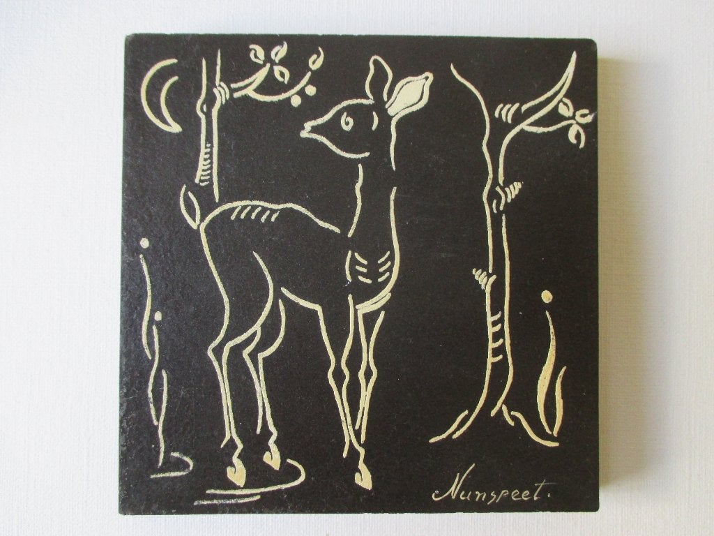 Tegeltje met hert, Nunspeet., Ophalen of Verzenden