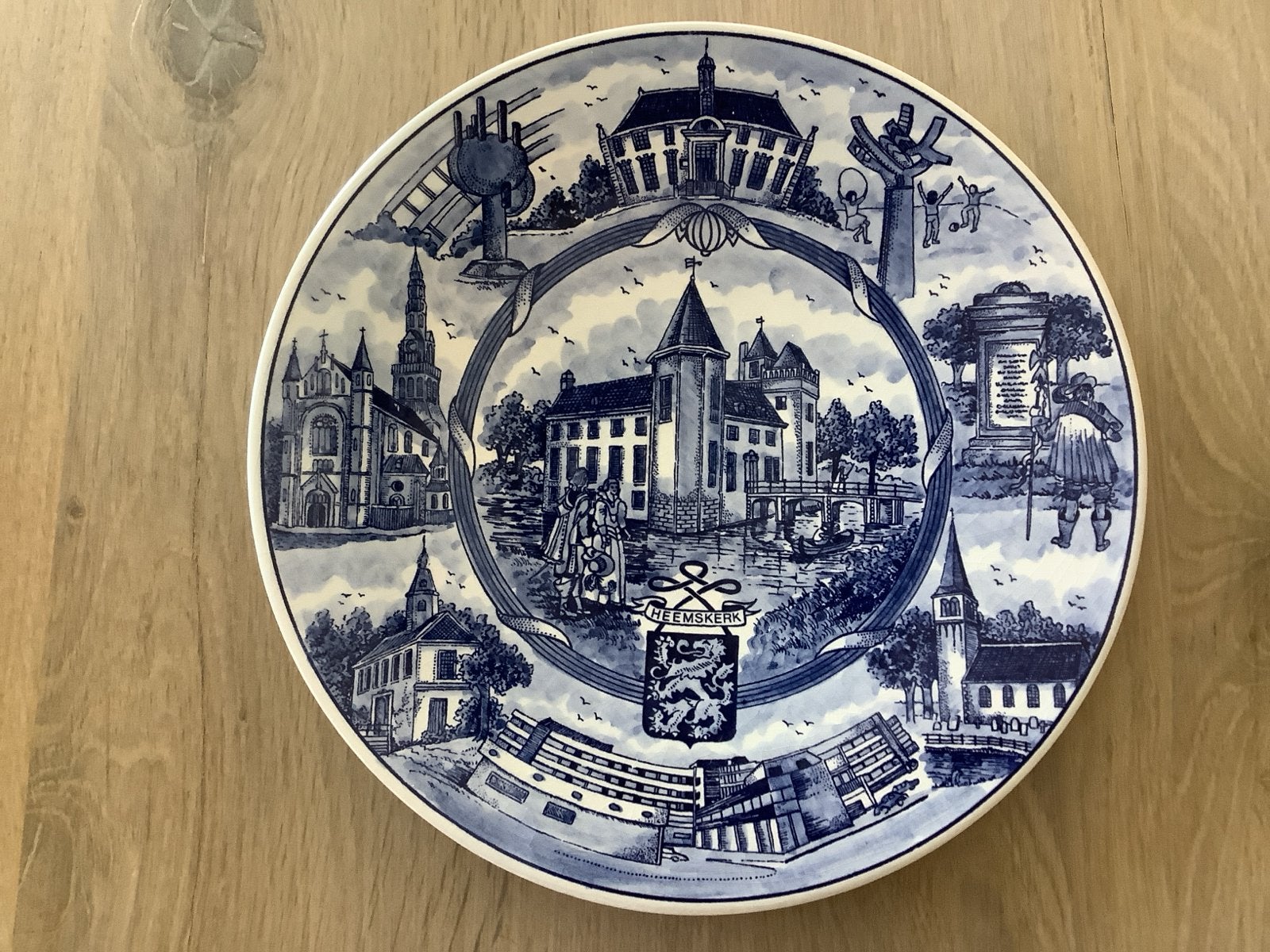Delfts Blauw sierbord "Heemskerk" - 1981, Antiek en Kunst, Ophalen of Verzenden