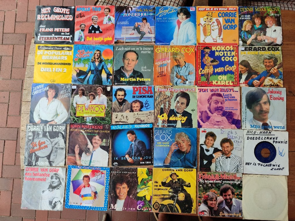 120 Nederlandse singles, Ophalen, Gebruikt, 7 inch, Fotohoes
