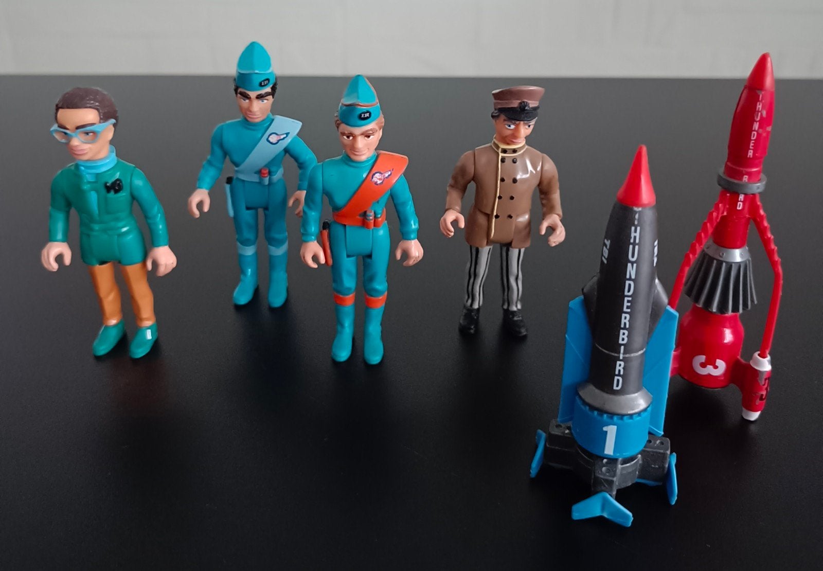 Matchbox Thunderbirds actiefiguren en raketten., Ophalen of Verzenden, Gebruikt